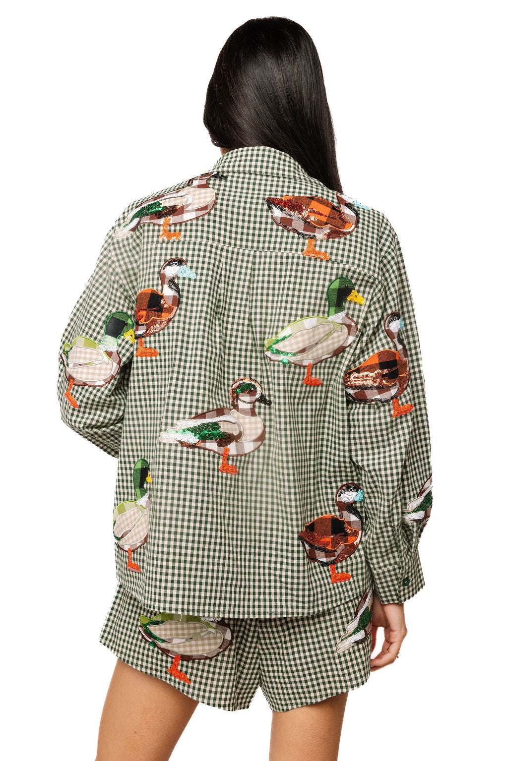 Gingham Duck Button Up