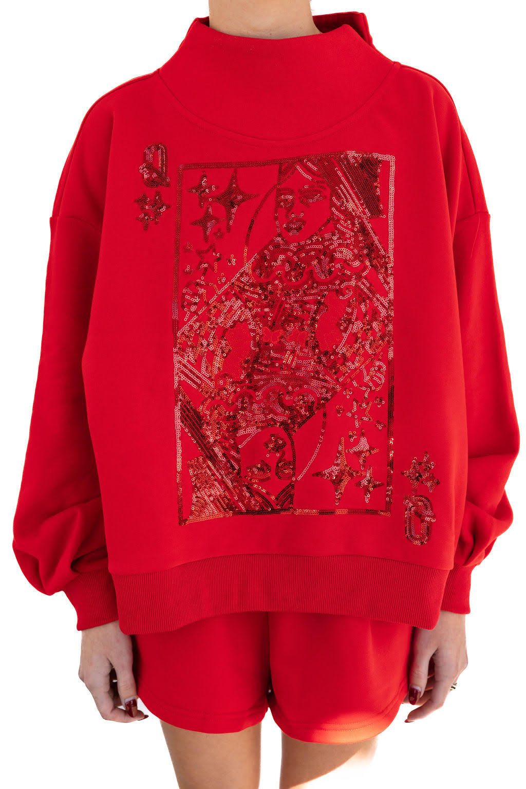 Red QOS Card Logo Sweatshirt