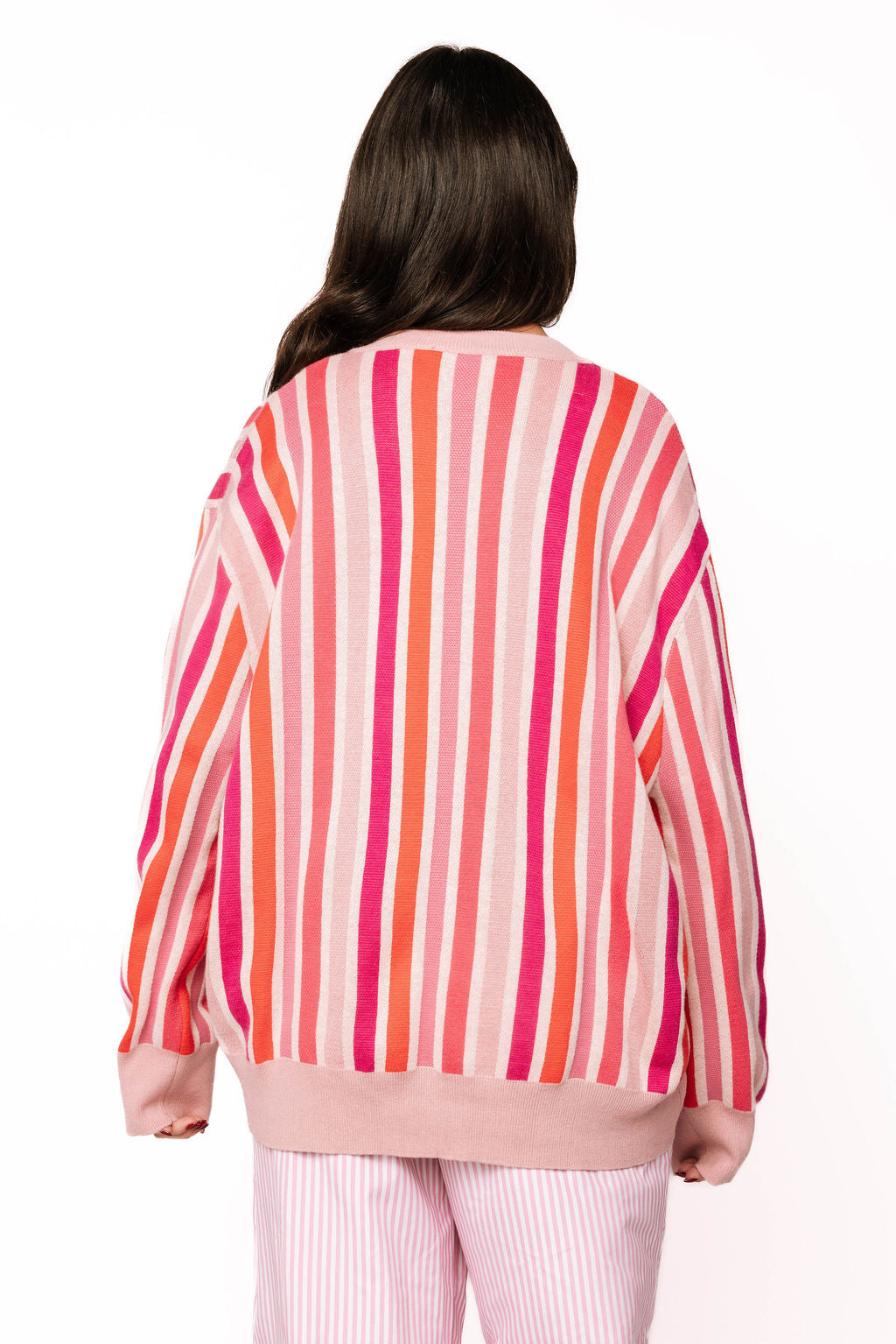 Pink Striped XOXO Queen Heart Cake Sweater