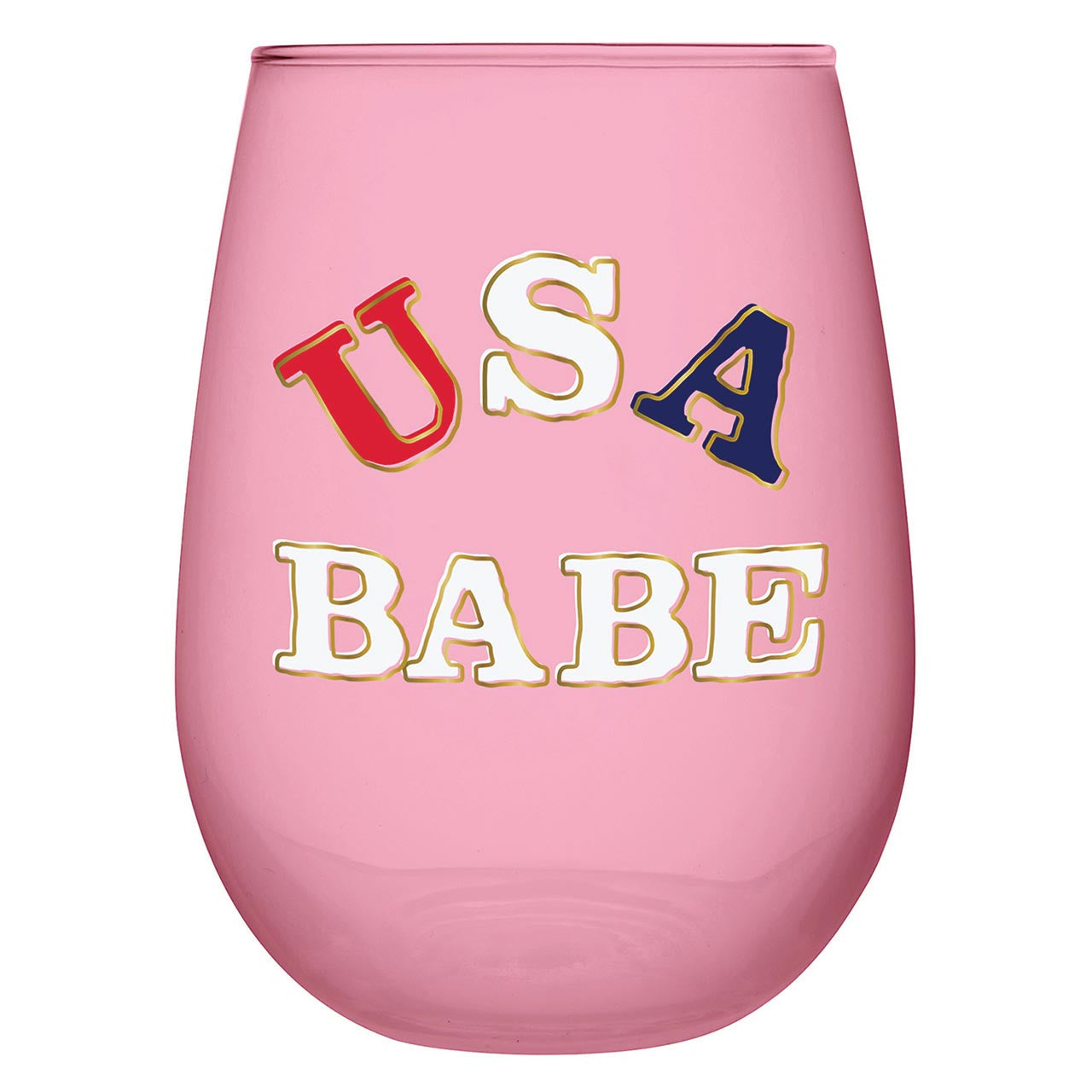 USA Babe Stemless Wine Glass