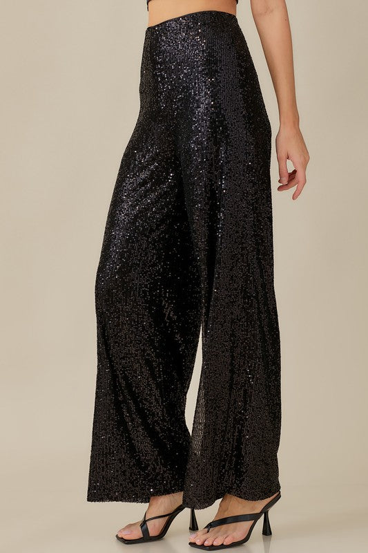 Sequin Wide Leg Trousers