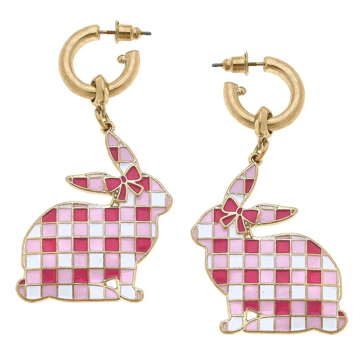 Stella Gingham Bunny Earrings