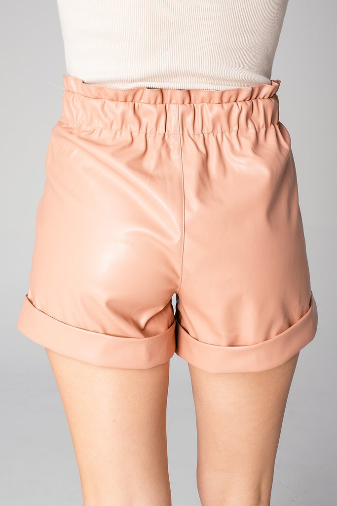 Peyton Nude Leather Shorts by Buddy Love