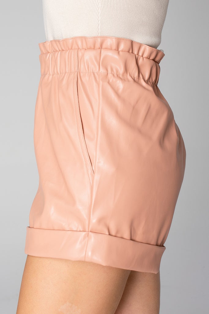 Peyton Nude Leather Shorts by Buddy Love