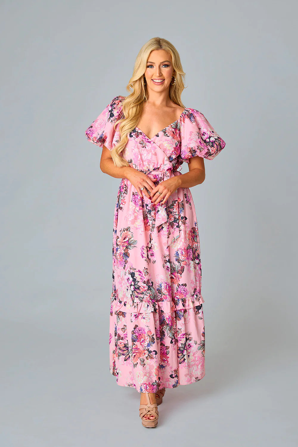 Sydney Bashful Puff Sleeve Maxi Dress