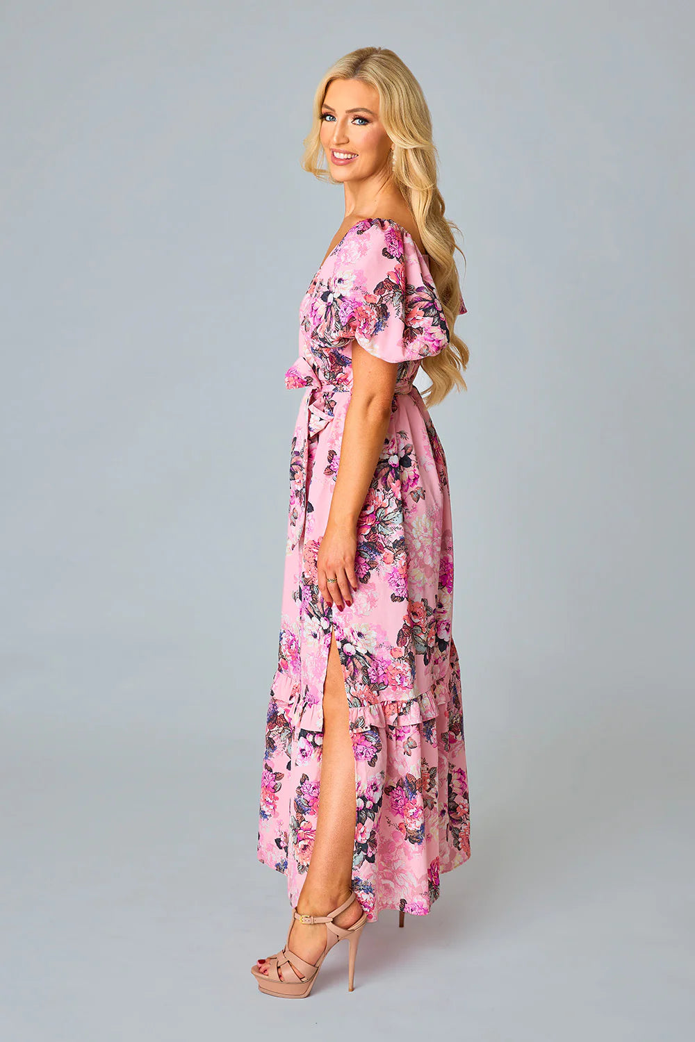 Sydney Bashful Puff Sleeve Maxi Dress