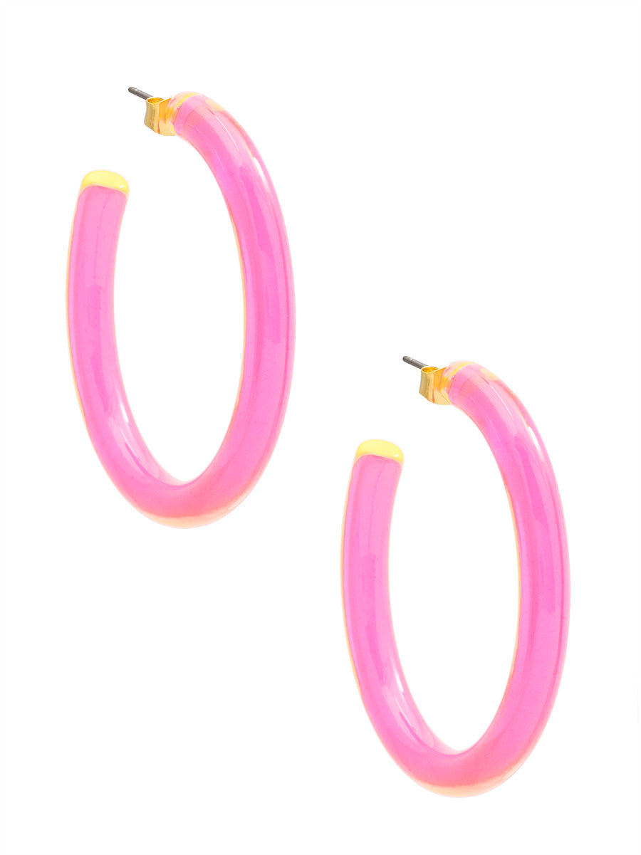 Large Neon Pink Hoops