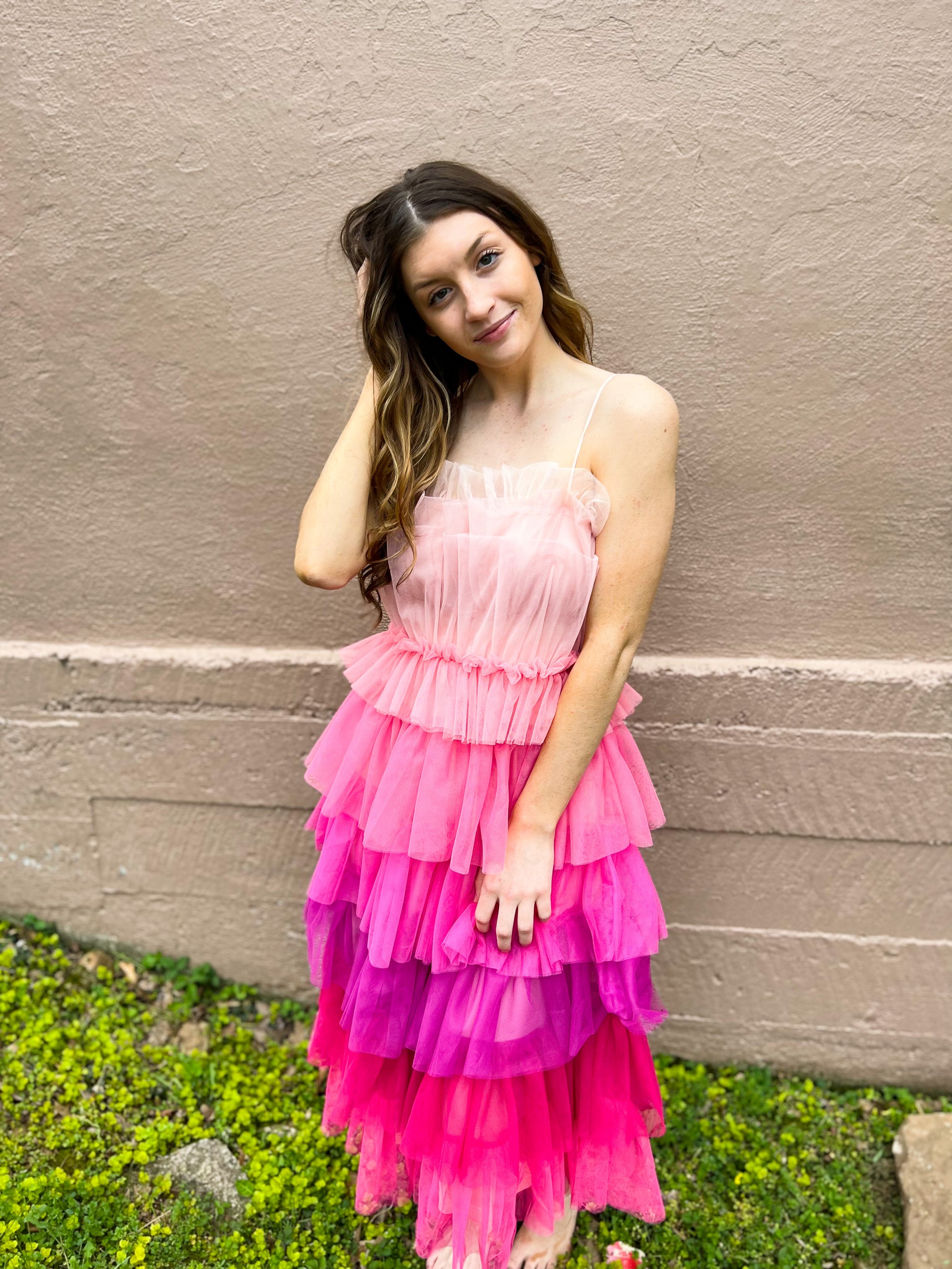 Ombre Rainbow Tulle Dress