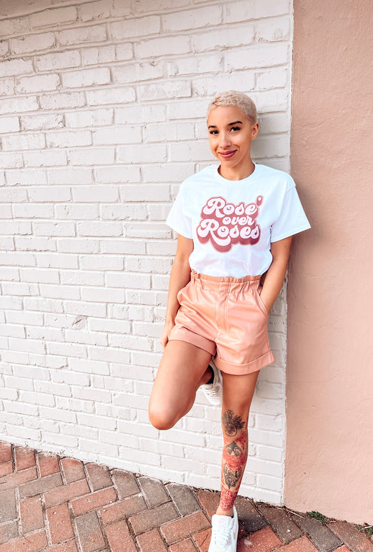 Peyton Nude Leather Shorts by Buddy Love