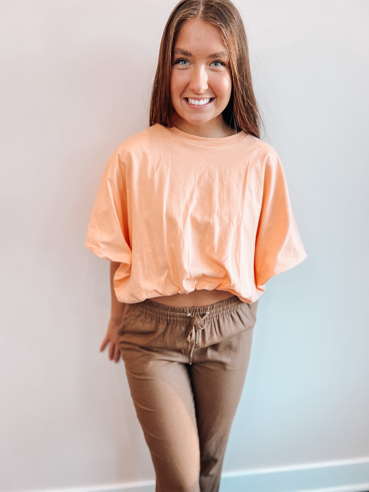 Coral Balloon Silhouette Top