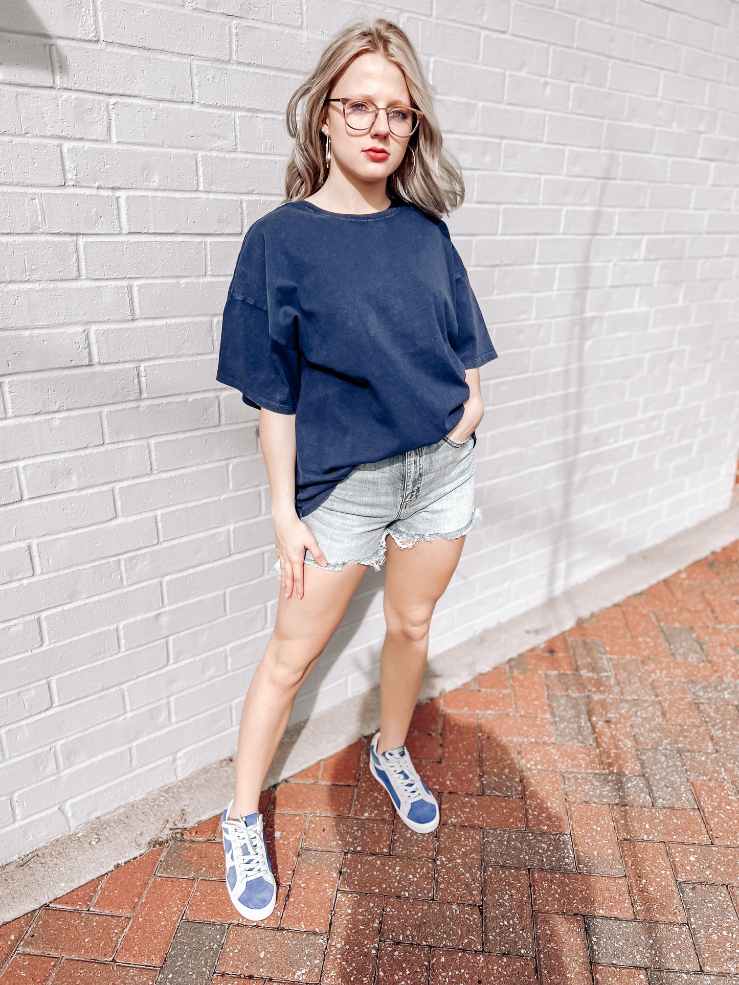 Navy Cool & Chill Oversized Tee