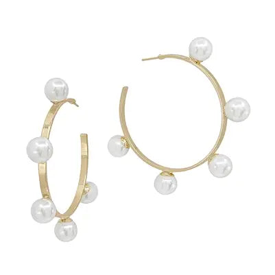 Gold Hoop with Pearls