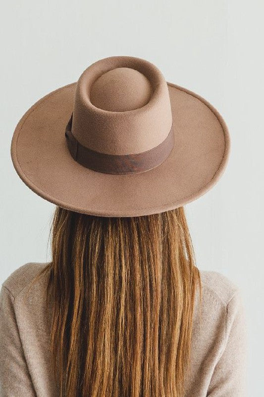 Taupe Boater Hat